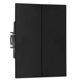 Włącznik światła podwójny aluminiowy czarny szczotkowany Neoneo Alu