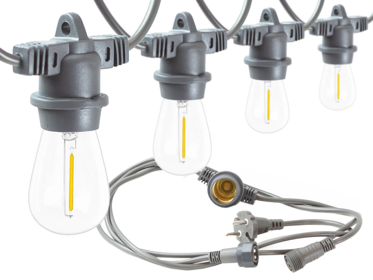 Girlanda ogrodowa sznur świetlny szary