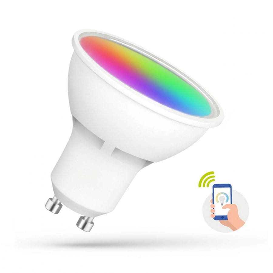 Żarówka SMART sterowana wifi ściemnialna RGB GU10 5W