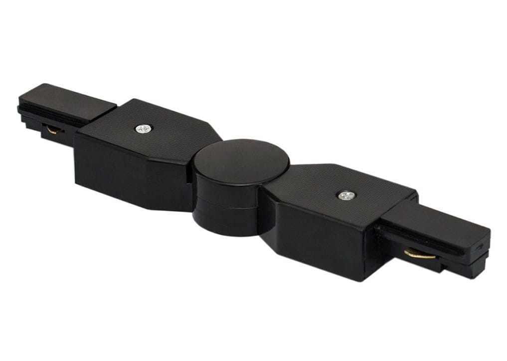 Łącznik zasilający ruchomy czarny do oświetlenia jednofazowego