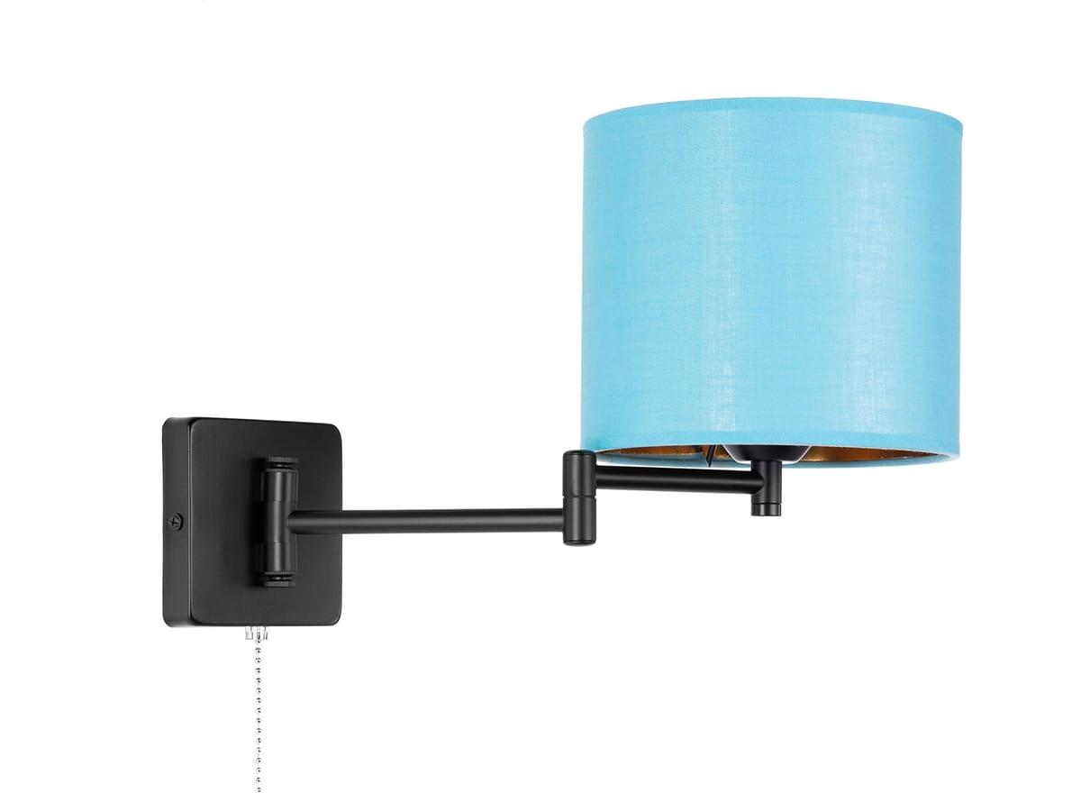 Kinkiet niebieski na wysięgniku z łańcuszkiem.jpg