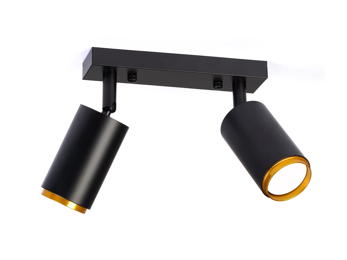 Lampa spot czarno-złota 2 x GU10