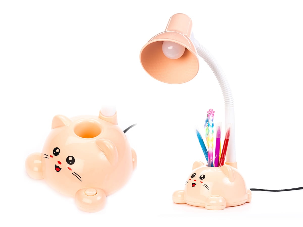 Lampka na biurko dla dziecka kotek morelowa