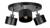 Lampa przysufitowa czarna 3-punktowa E27 metalowa