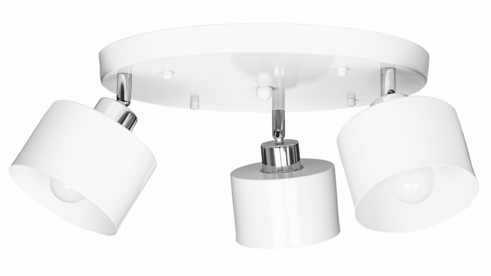 Lampa przysufitowa biała 3-punktowa E27 metalowa