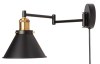 Kinkiet do kontaktu czarno złoty E27 na wysięgniku