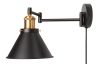 Kinkiet ścienny kabel z włącznikiem czarno złoty