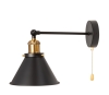 Kinkiet czarno złoty loft z łańcuszkiem 1xE27