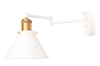 Kinkiet na wysięgniku biało złoty loft 1xE27