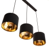 Lampa potrójna wisząca czarno złota E27