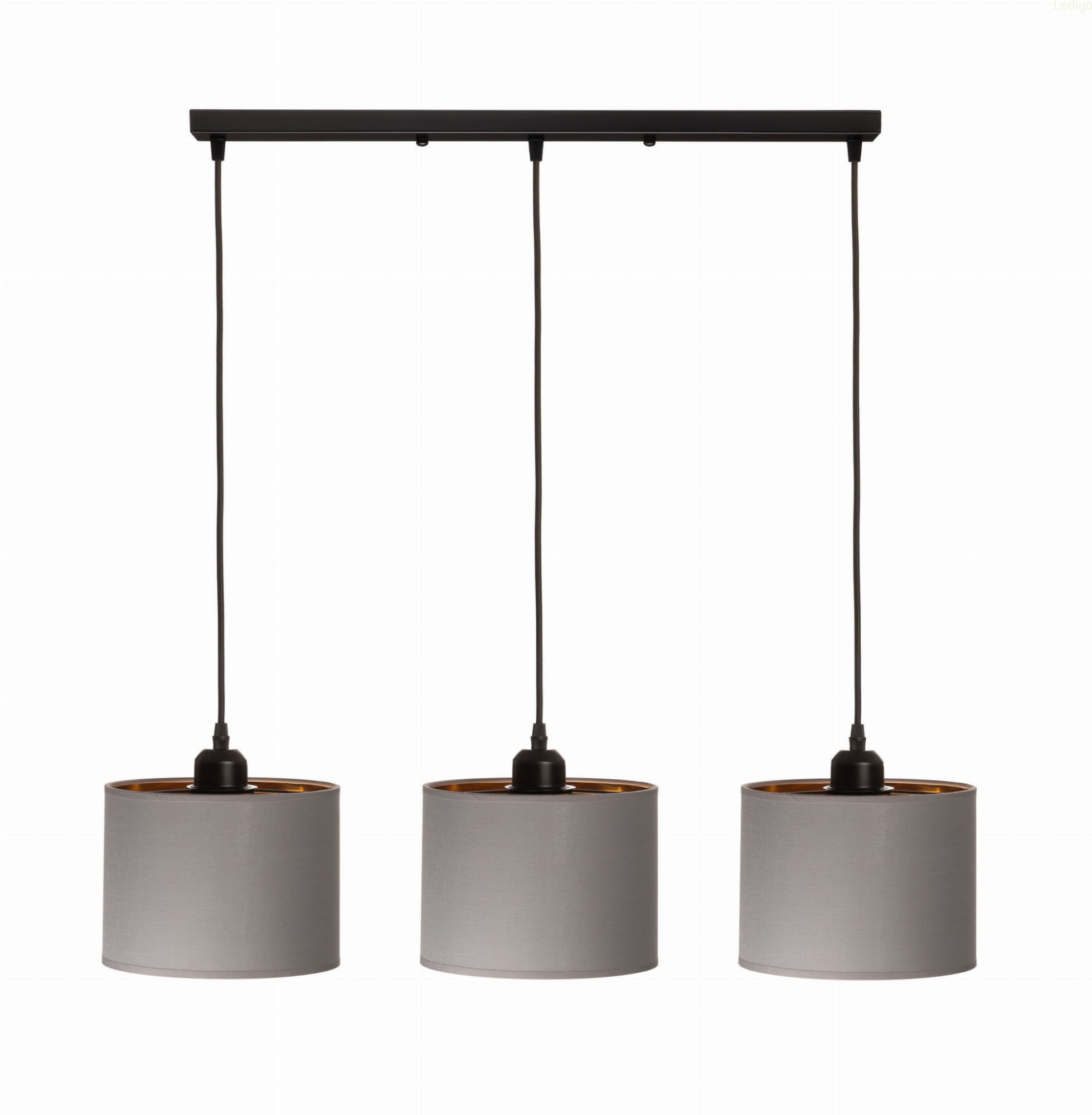 Lampa wisząca potrójna szaro złota Oro 3xE27