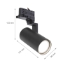 Lampa szynowa czarna trójfazowa wymiary