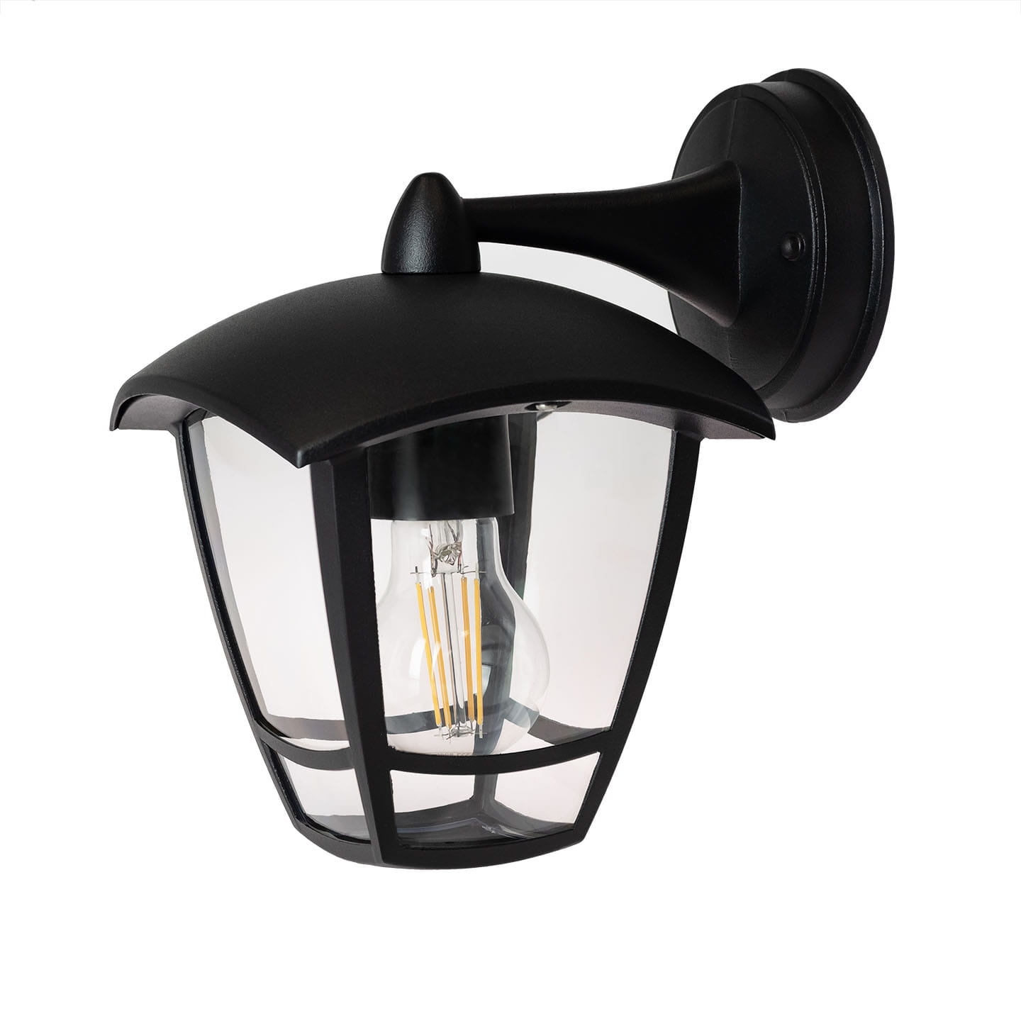 Lampa zewnętrzna ścienna czarna NIKO dół E27