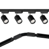 4 x Reflektor szynowy LED na żarówkę GU10 czarny + dwie szyny 1m + łącznik elastyczny