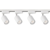 4 x Reflektor szynowy LED na żarówkę GU10 biały + dwie szyny 1 m + łącznik liniowy