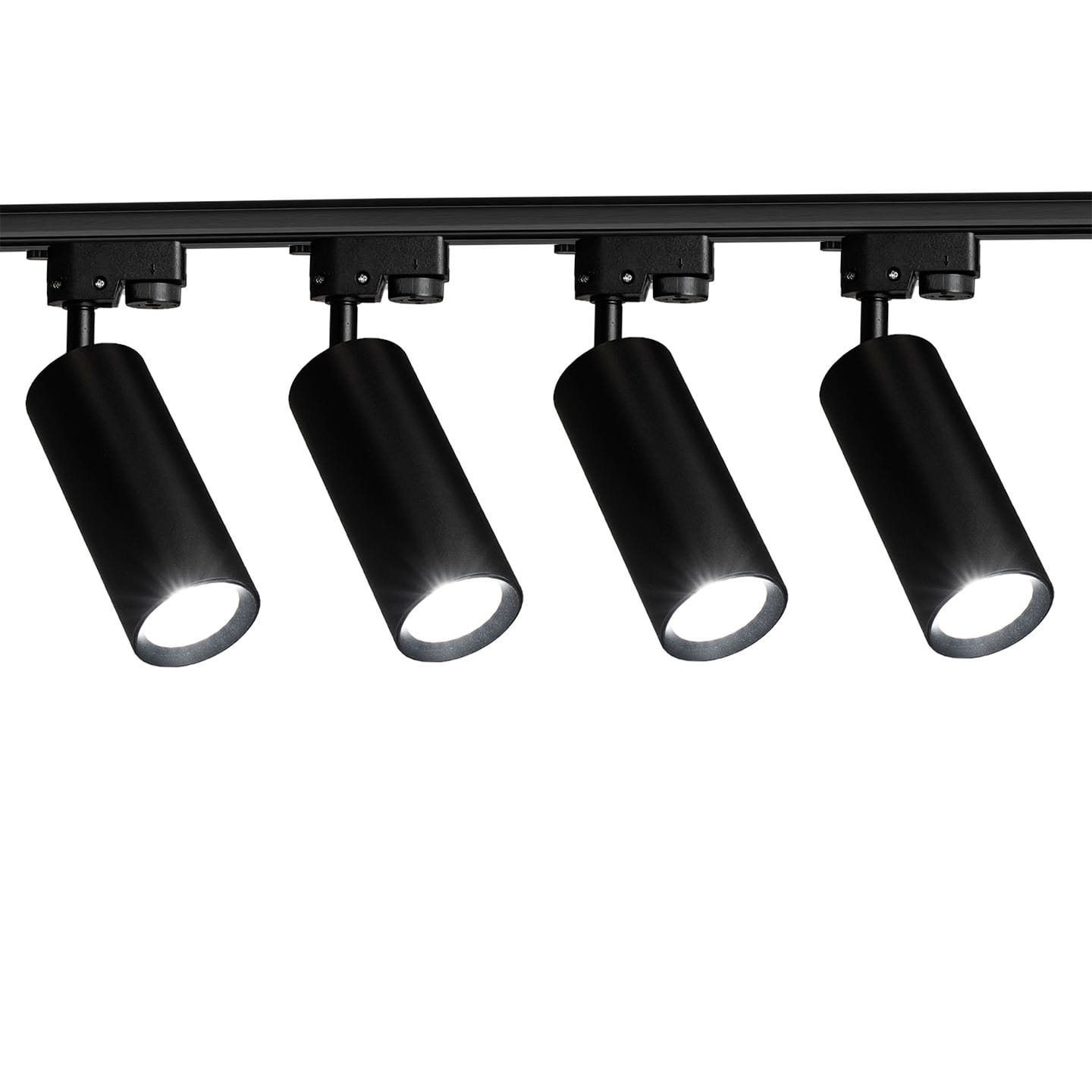 Zestaw 4x Lampa szynowa czarna IDAR GU10 1-fazowa + 2x szyna 1m + łącznik