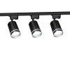 Zestaw 3x Lampa szynowa RING czarna 70mm szeroka GU10 + szynoprzewód 1,5m