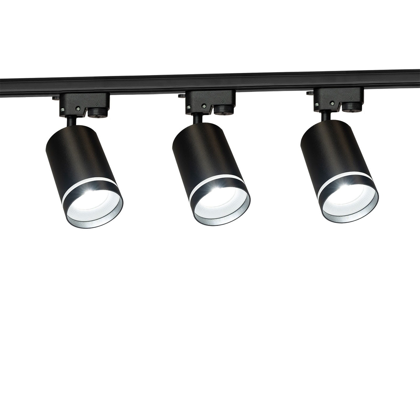 Zestaw 3x Lampa szynowa RING czarna 70mm szeroka GU10 + szynoprzewód 1,5m