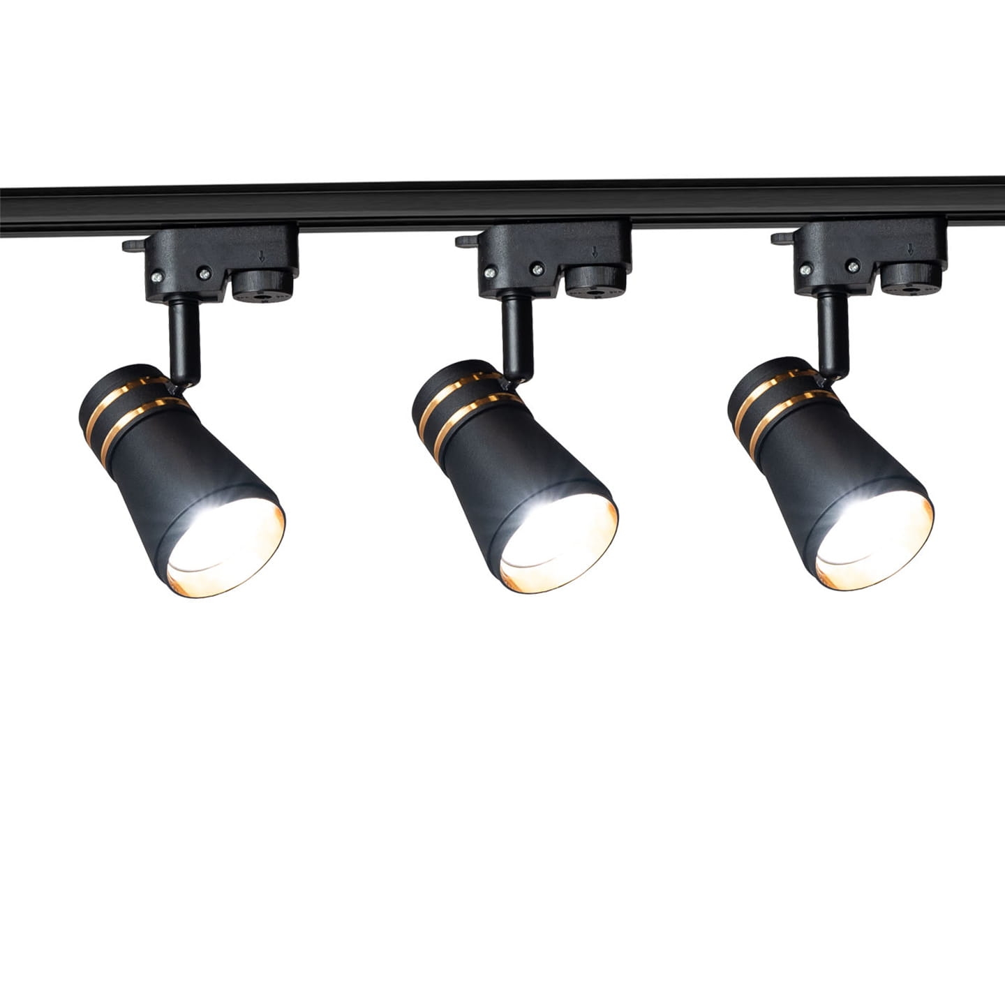 Zestaw 3x Lampa szynowa czarno złota SILVIO GU10 1-fazowa + szynoprzewód 1,5m