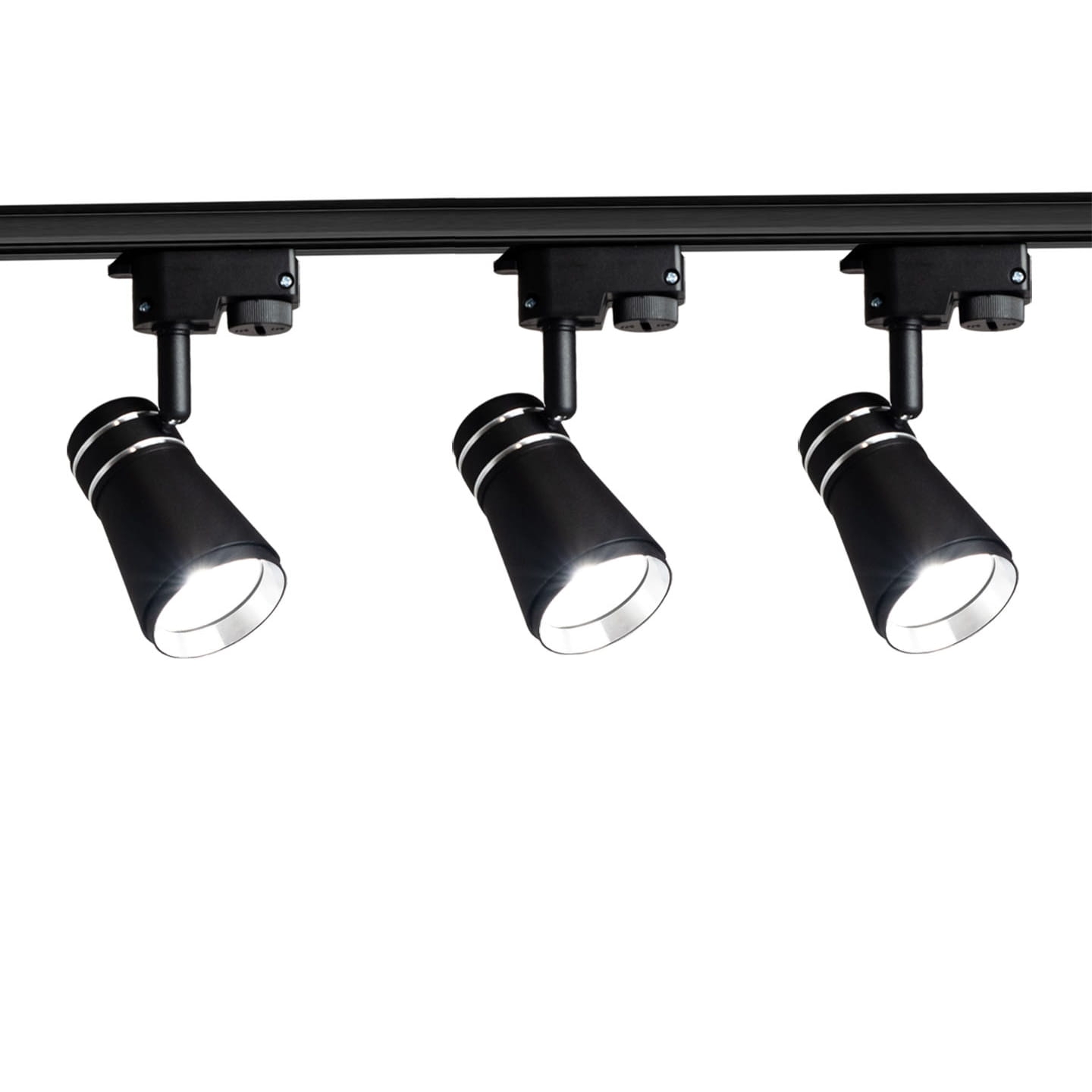 Zestaw 3x Lampa szynowa czarno srebrna SILVIO GU10 1-fazowa + szynoprzewód 1,5m