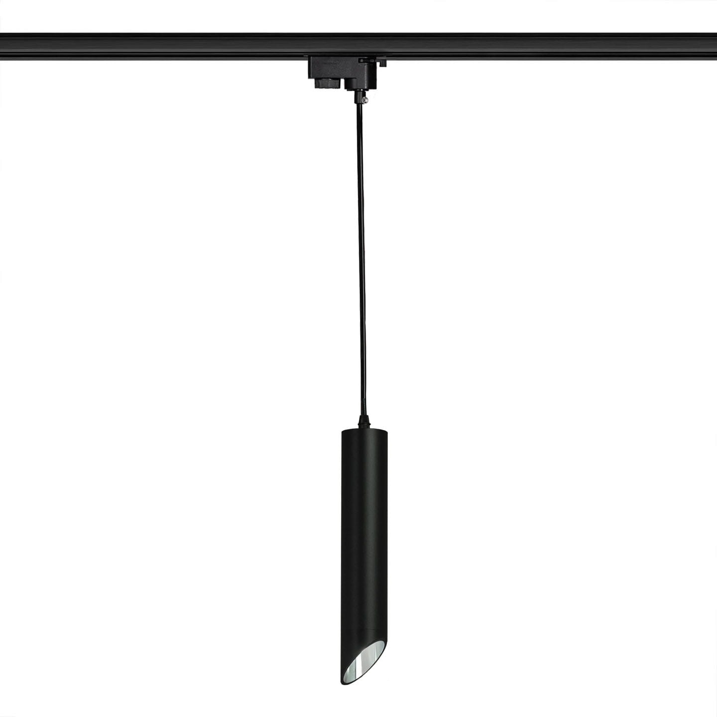 Lampa wisząca na szynoprzewód czarno srebrna 1-fazowa