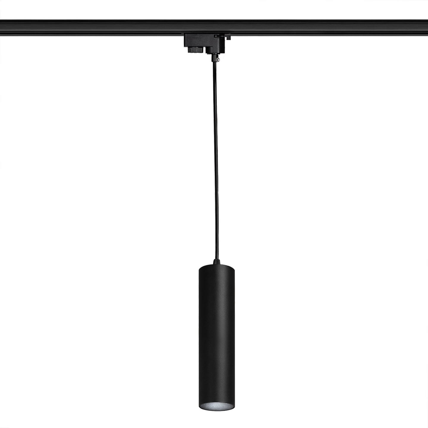 Lampa szynowa wisząca czarna tuba GU10 29 cm 1-fazowa