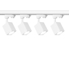 4 x Lampa szynowa biała sześcian GU10 BRICK 3F + dwie szyny 1 m + łącznik zasilający