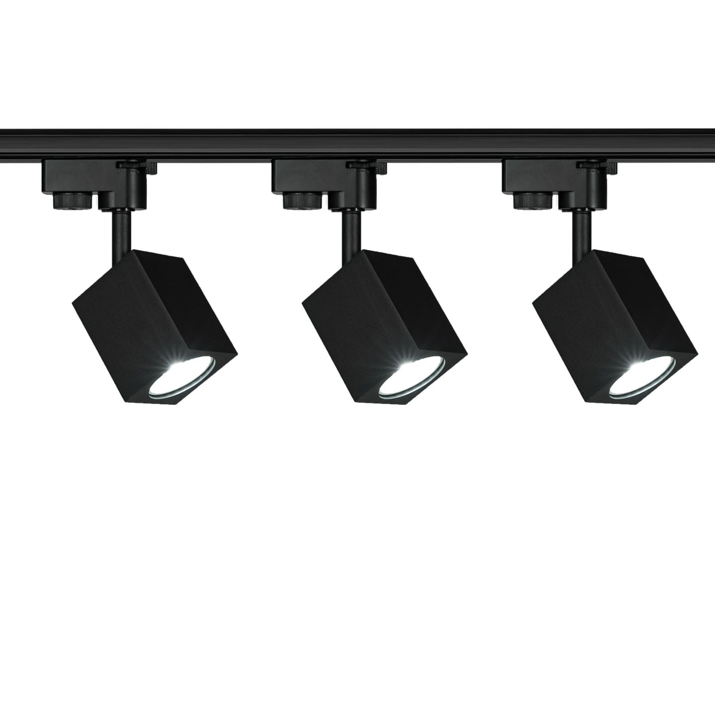 Zestaw lamp czarnych kwadratowych do salonu