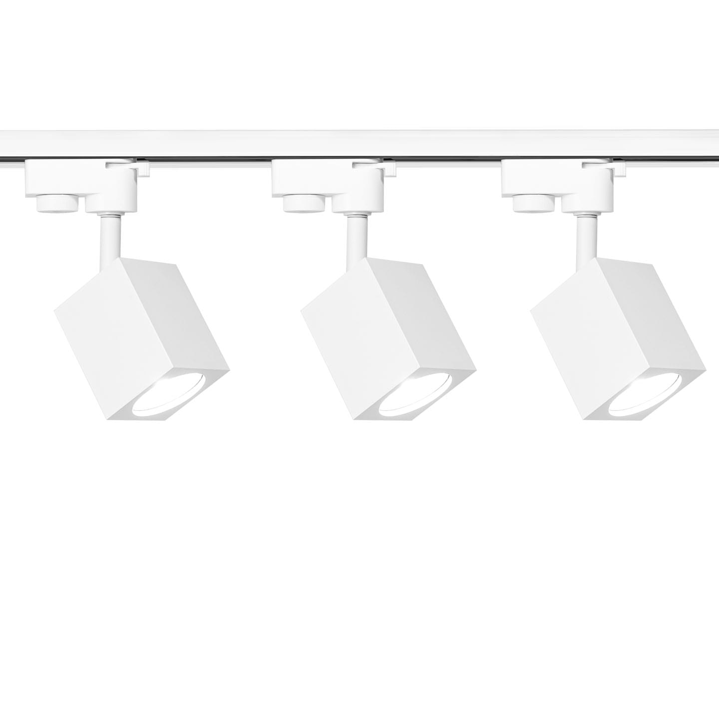 3x Lampa szynowa biała sześcian GU10 BRICK 1-fazowa + szyna 1,5m