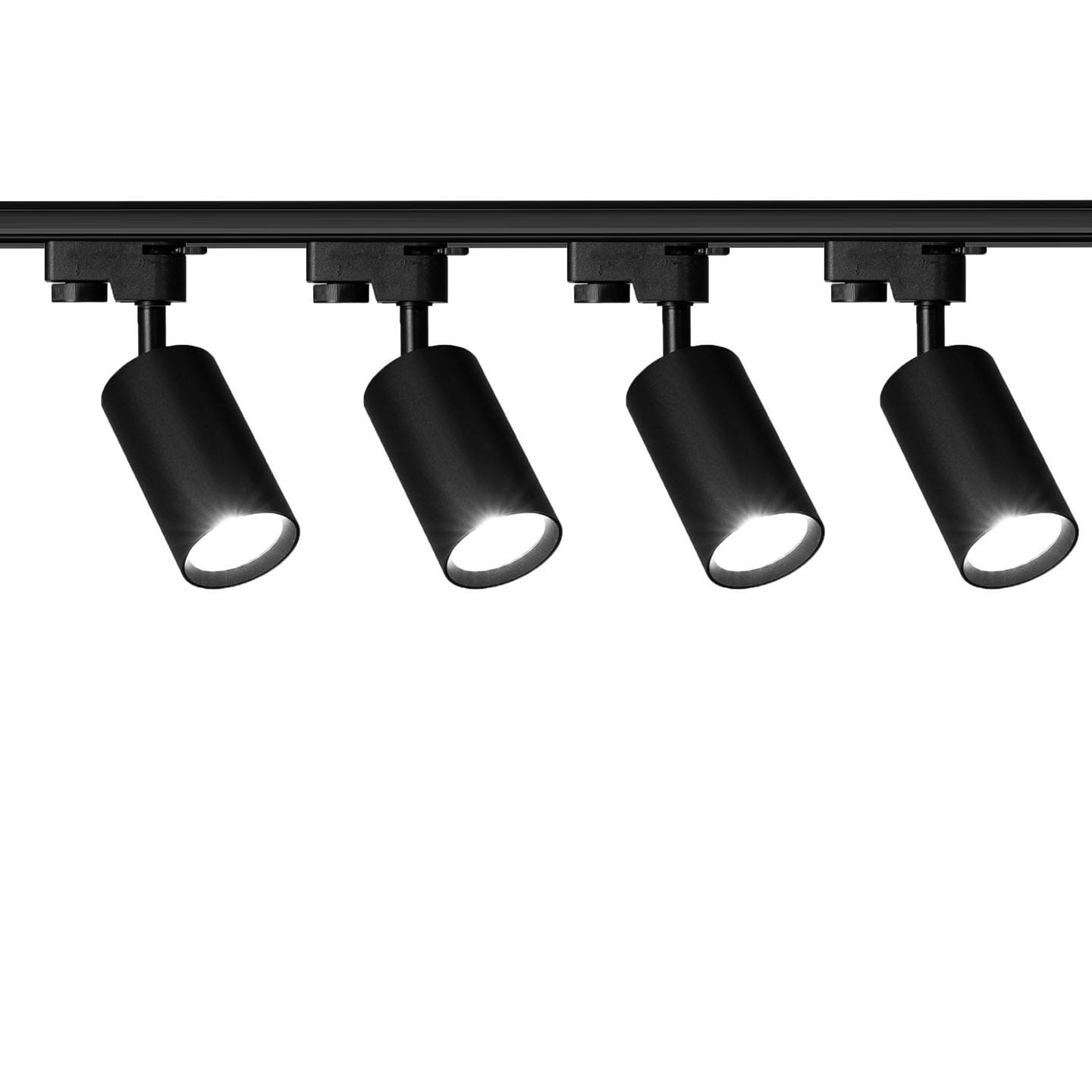 4 x Reflektor szynowy TRACTUS LED GU10 czarny + 2 x szyna 1m + łącznik wybór