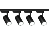 4x Lampa szynowa czarno srebrna GU10 1-fazowa + 2 szyny 1m + łącznik wybór