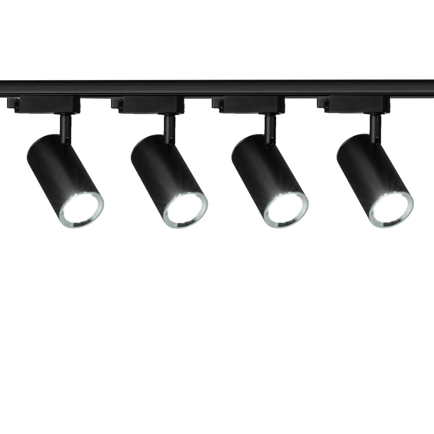 4x Lampa szynowa czarno srebrna GU10 1-fazowa + 2 szyny 1m + łącznik wybór