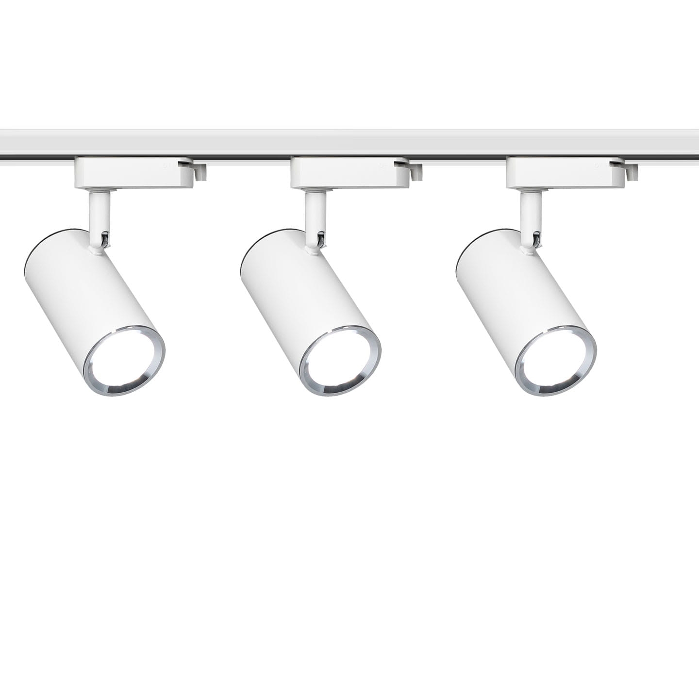 3x Lampa szynowa biało srebrna GU10 1-fazowa + szynoprzewód 1,5m