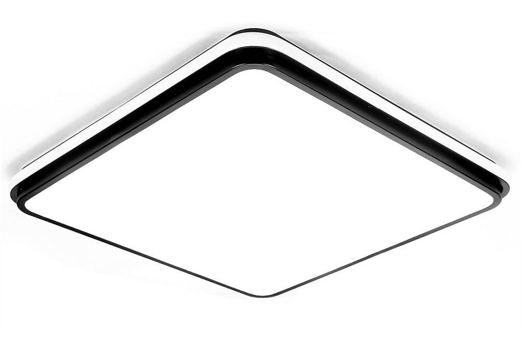 Plafon LED z pilotem czarny nowoczesny kwadrat 88W