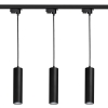 3x Oprawa na szynoprzewód wisząca czarna 30cm TRA GU10 1-fazowa + szynoprzewód 1m
