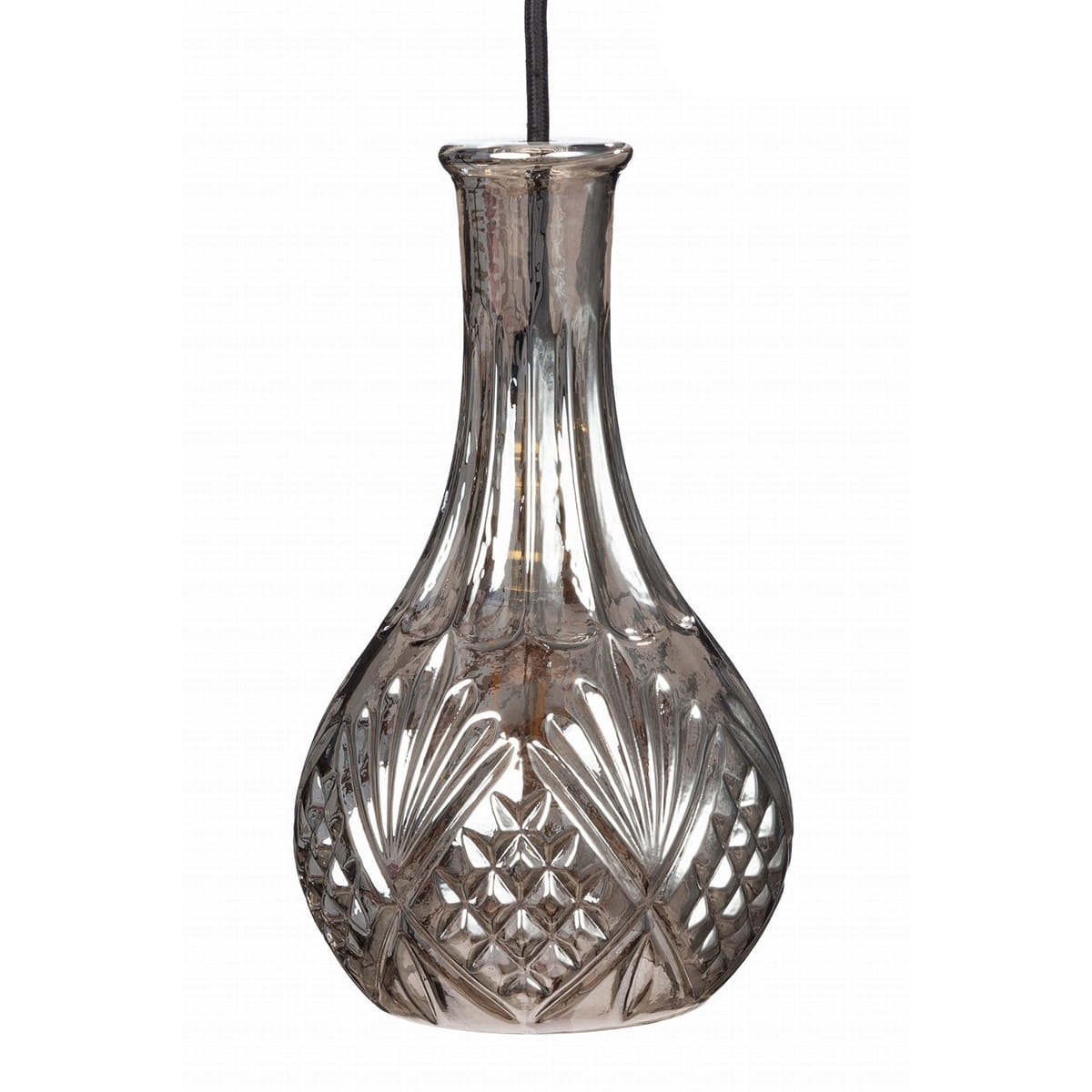 Lampa wisząca kryształowa szklana karafka grafitowa