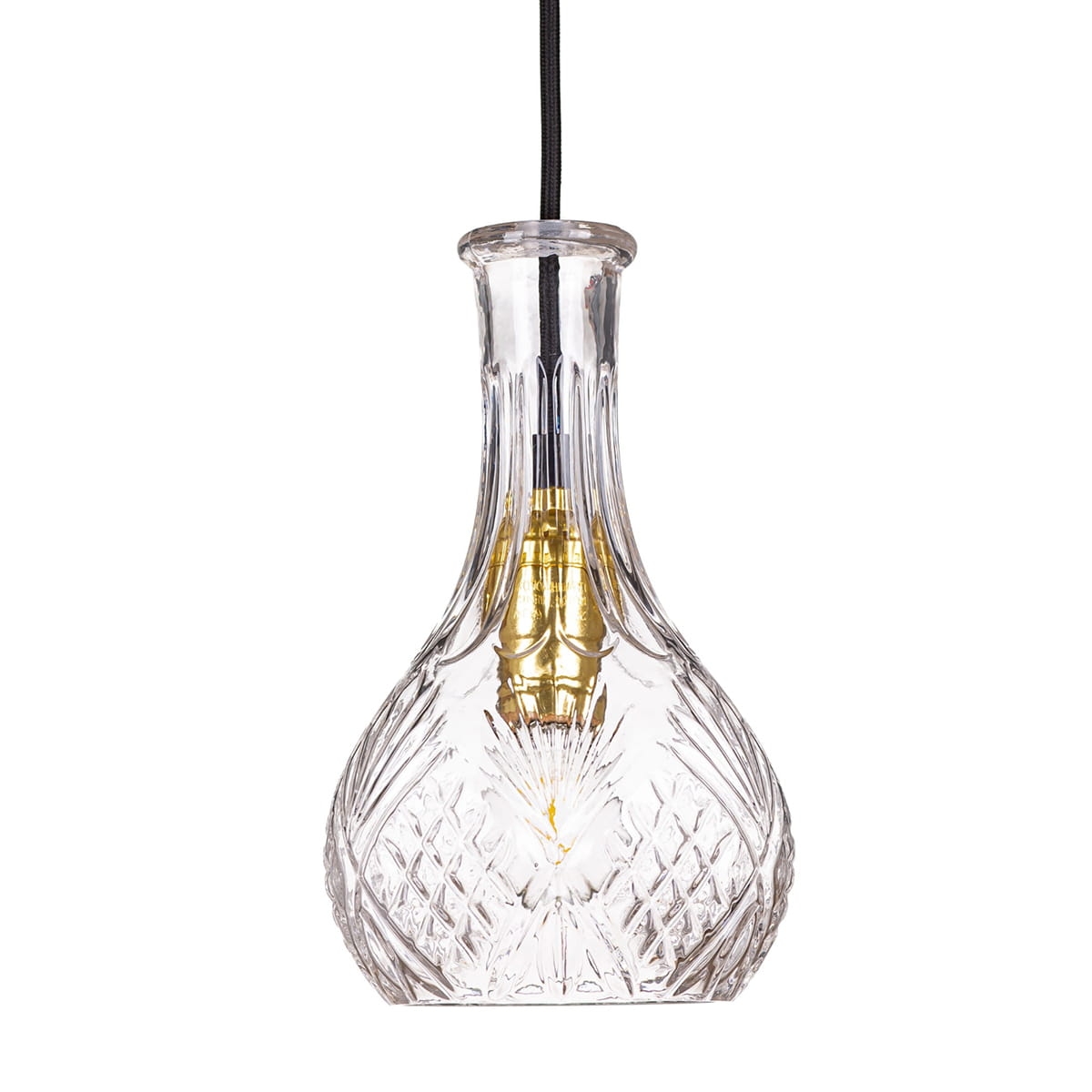 Lampa wisząca kryształowa szklana karafka przezroczysta