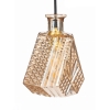 Lampa wisząca kryształowa szklana bursztynowa