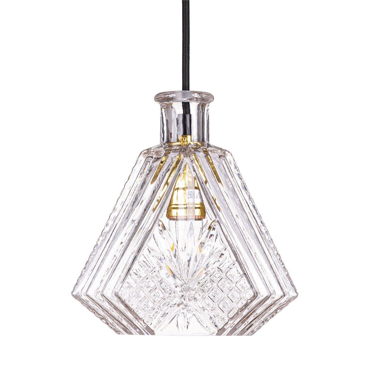 Lampa wisząca kryształowa szklana przezroczysta