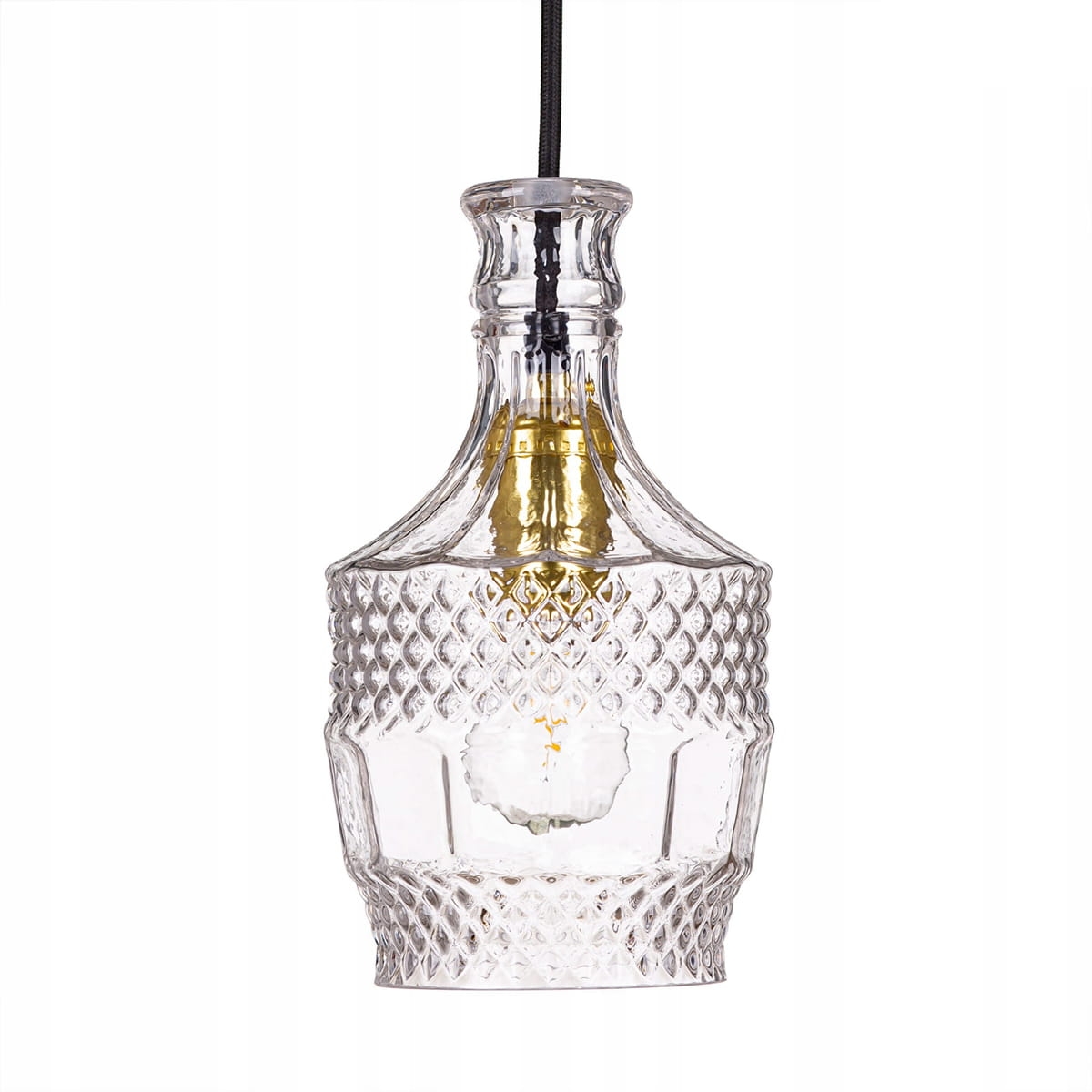 Lampa wisząca kryształowa szklana elegancka przezroczysta