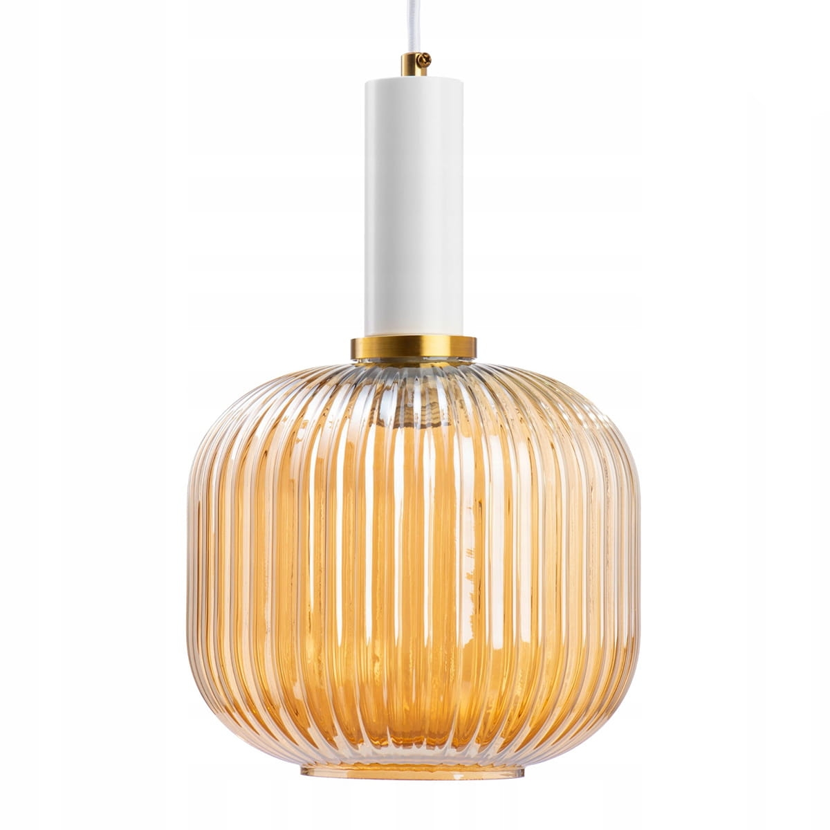 Lampa wisząca szklana retro 20cm MODERNA bursztynowa