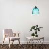 Lampa wisząca szklana kopuła VELA niebieska