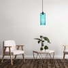 Lampa wisząca szklana tuba VELA niebieska