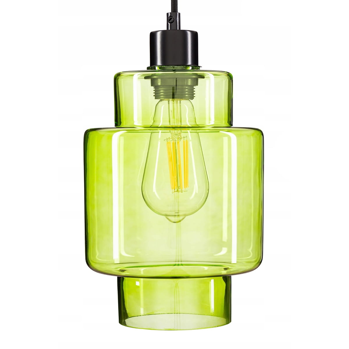 Nowoczesna lampa wisząca szklana zielona