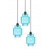 Nowoczesna lampa wisząca szklana niebieska