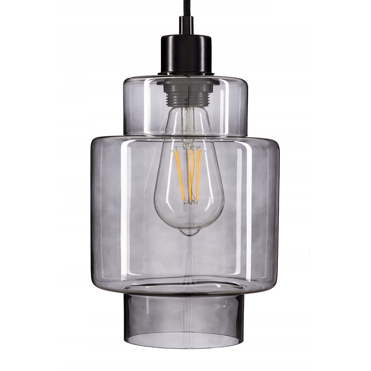 Nowoczesna lampa wisząca szklana szara