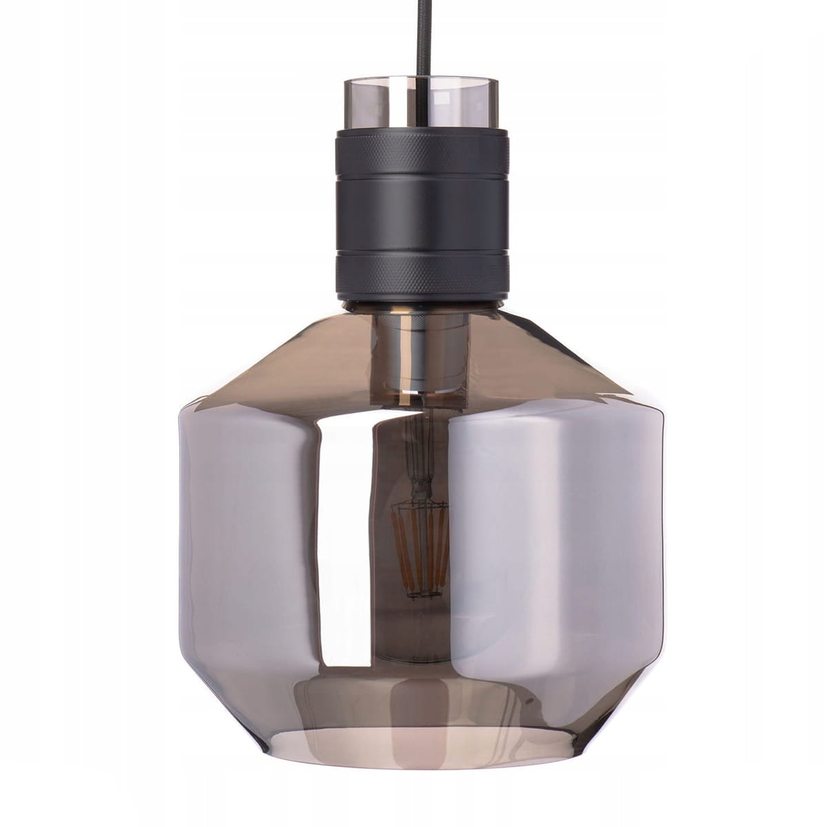 Lampa wisząca szklana grafitowa lustrzana