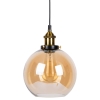 Lampa wisząca kula szklana 25cm bursztynowa