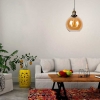 Lampa wisząca kula szklana 25cm bursztynowa