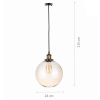 Lampa wisząca kula szklana 25cm bursztynowa